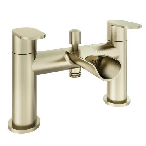 Ledwell Waterfall Brushed Brass Bath Shower Mixer