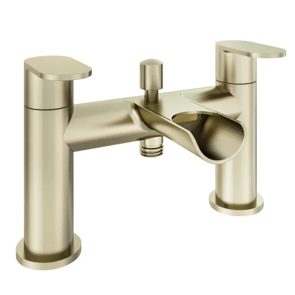 Ledwell Waterfall Brushed Brass Bath Shower Mixer
