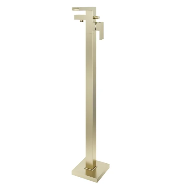 Padbury Waterfall Brushed Brass Freestanding Bath Shower Mixer Tap