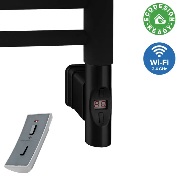 Stainless Steel Type F Matt Black Wi-Fi Horizontal Heating Elements With Round Caps