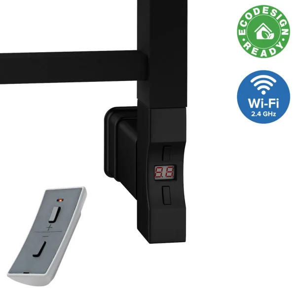Stainless Steel Type F Matt Black Wi-Fi Horizontal Heating Elements With Square Caps