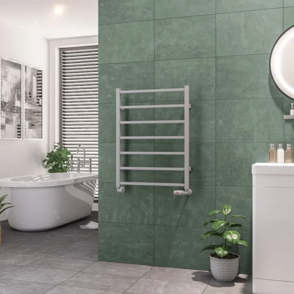Mild Steel Tuscan Square Matt Grey Heated Towel Rail