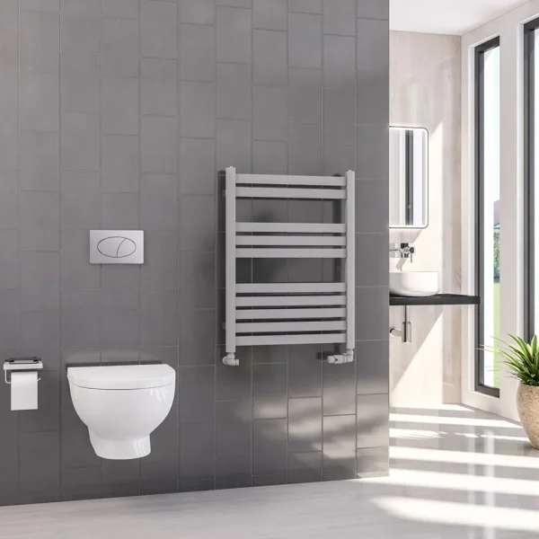 Mild Steel Defford Matt Grey Heated Towel Rail