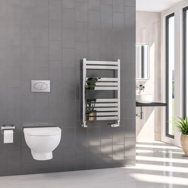 Mild Steel Defford Chrome Heated Towel Rail