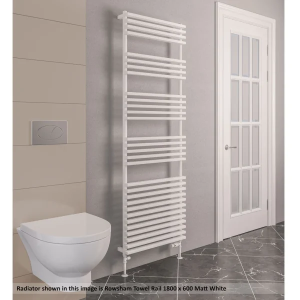 Mild Steel Rowsham Matt White Heated Towel