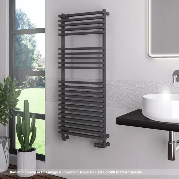 Mild Steel Rowsham Matt Anthracite Heated Towel