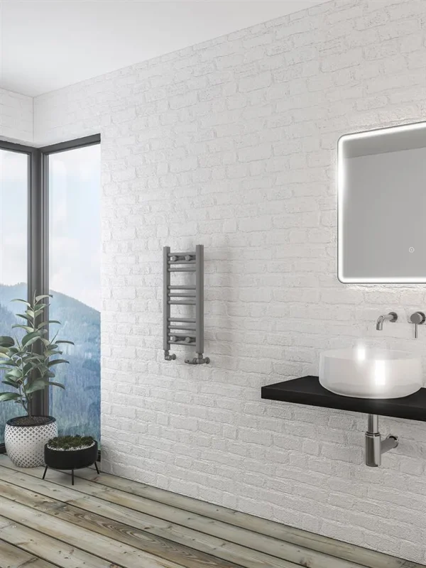 Mild Steel Wingrave Matt Grey Straight Multirail Heated Towel Rail