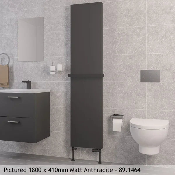 Mild Steel Wingrave Matt Black Flat Panel Radiator