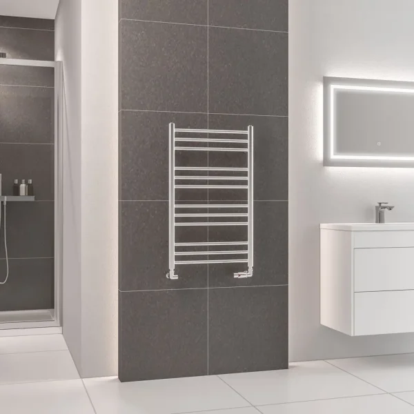 Mild Steel Corinium Round Chrome Heated Towel Rail