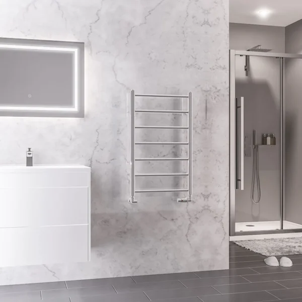 Mild Steel Tuscan Round Chrome Heated Towel Rail