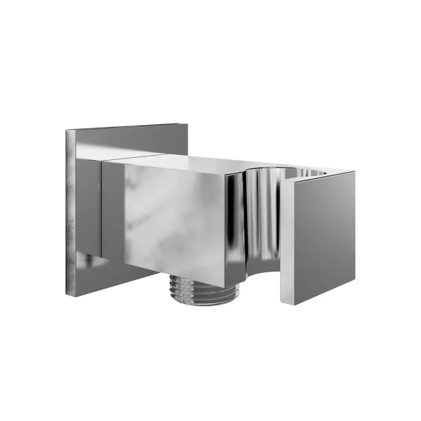 Square Outlet Elbow with Shower Holder Chrome