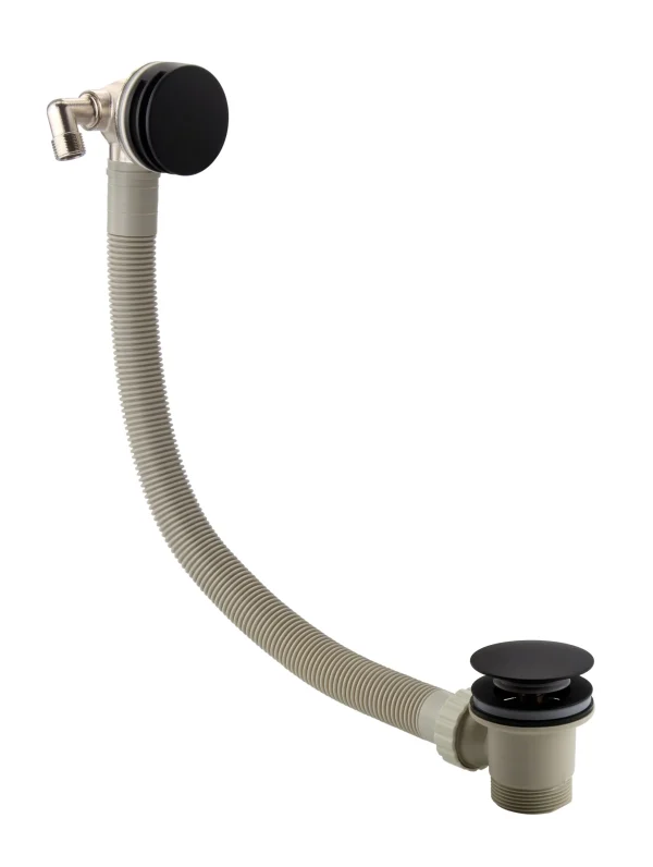 Matt Black Bath Pop Up Waste With Overflow Filler