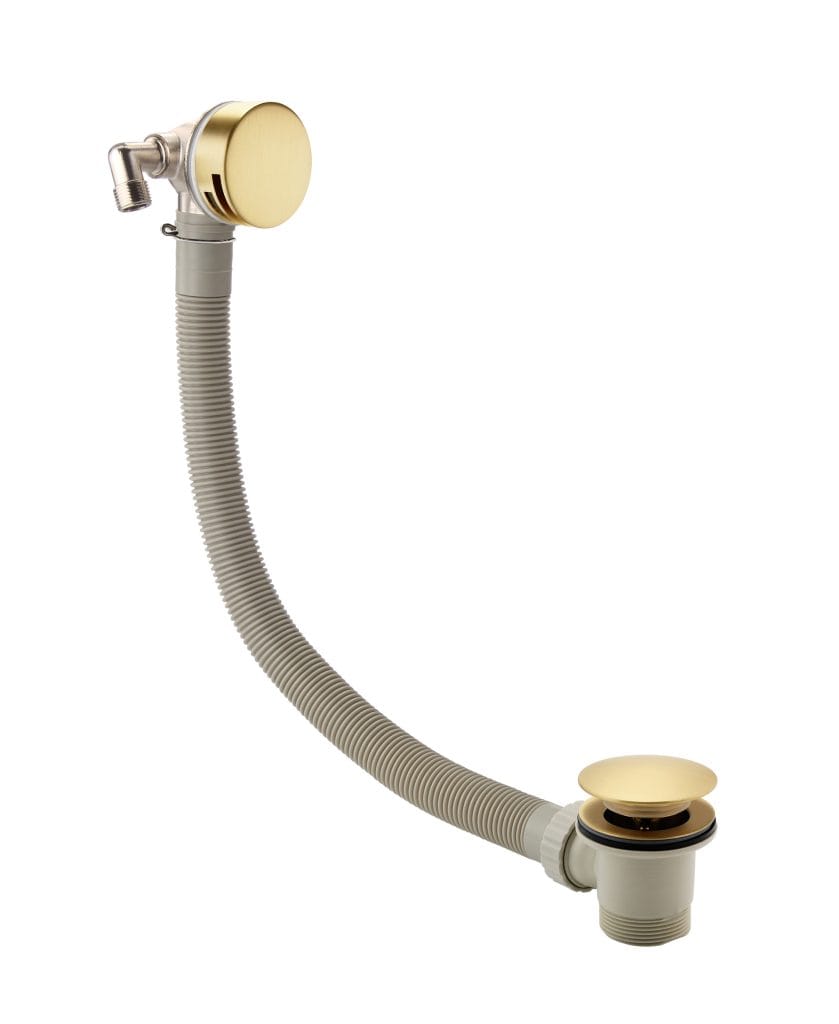 Brushed Brass Bath Pop Up Waste With Overflow Filler