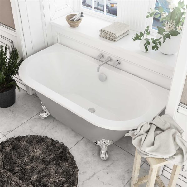 Mortlake 1500 Grey Freestanding Bath Including Waste