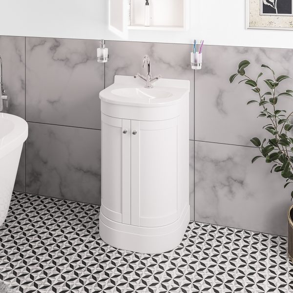 Hardwick 500 Matt White Traditional Vanity Unit