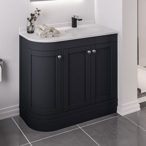 Hardwick 900 Matt Anthracite Right Hand Traditional Vanity Unit