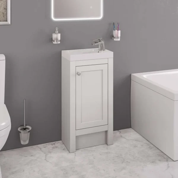 Hardwick 390 Matt White Traditional Vanity Unit