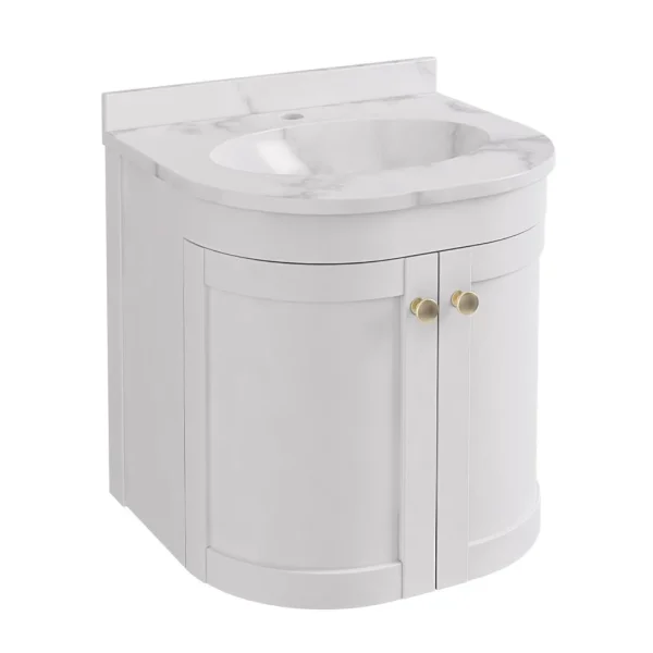 Hardwick 50 Quartz Matt White Wall Hung Vanity Unit