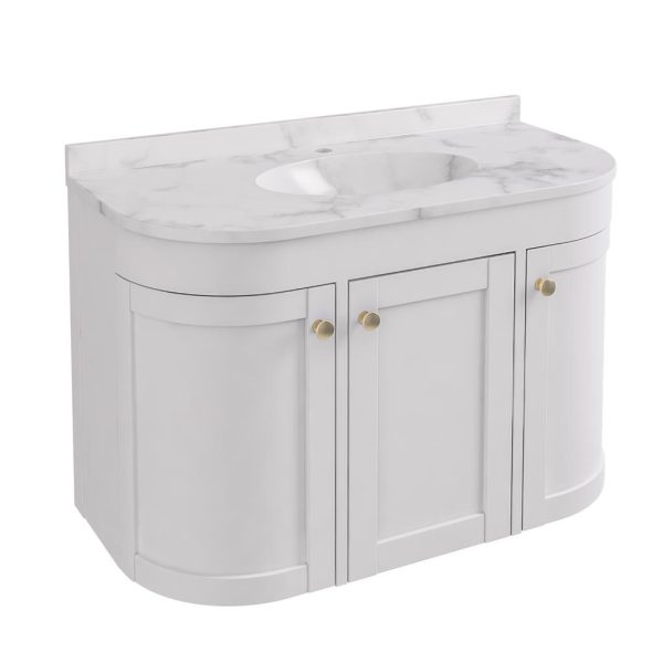 Hardwick 90 Quartz Matt White Wall Hung Vanity Unit
