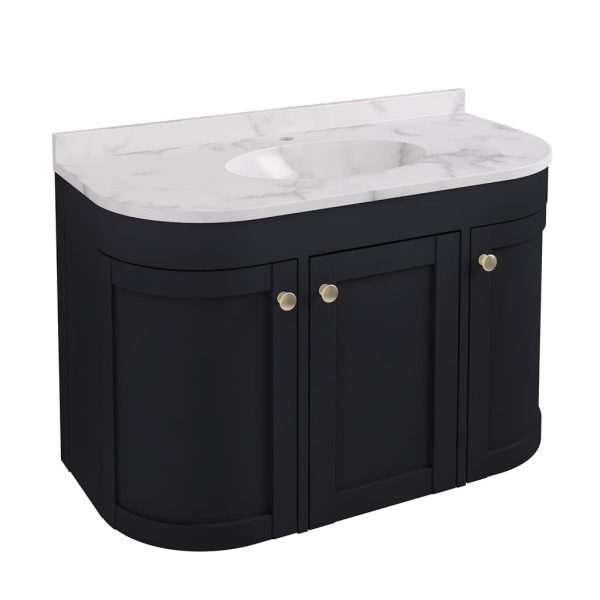 Hardwick 90 Quartz Matt Anthracite Wall Hung Vanity Unit