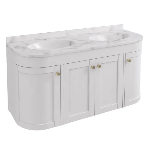 Hardwick 120 Double Quartz Matt White Wall Hung Vanity Unit