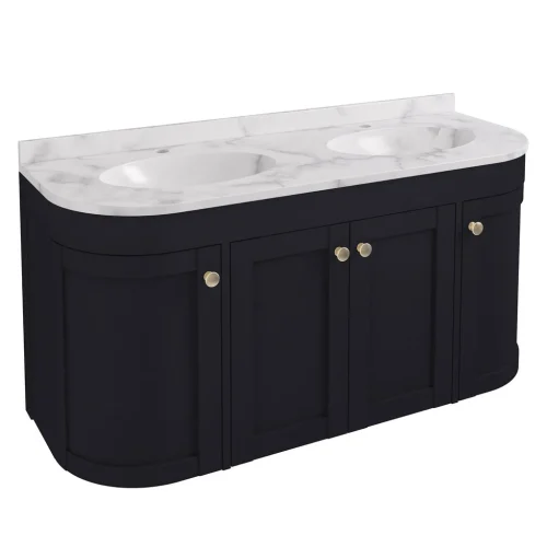 Hardwick 120 Double Quartz Matt Anthracite Wall Hung Vanity Unit