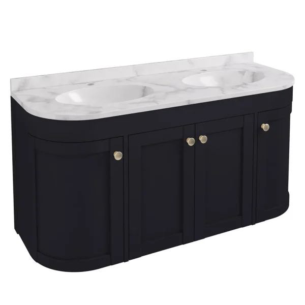 Hardwick 120 Double Quartz Matt Anthracite Wall Hung Vanity Unit