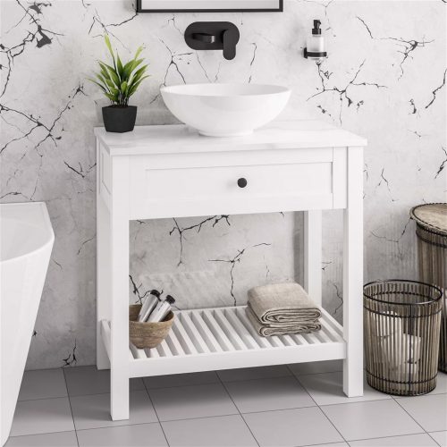 Hardwick 800 Matt White Floor Standing Washstand