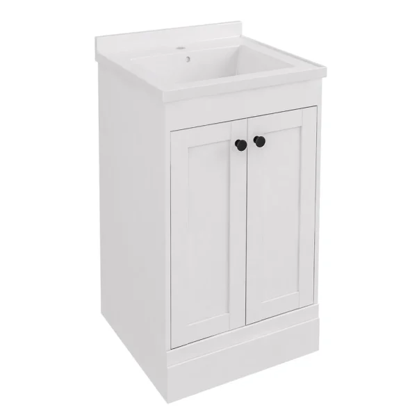 Hardwick 50 Square Matt White Floor Mounted Vanity Unit