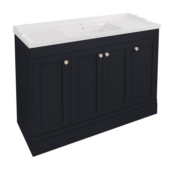 Hardwick 120 Square Matt Anthracite Floor Mounted Vanity Unit
