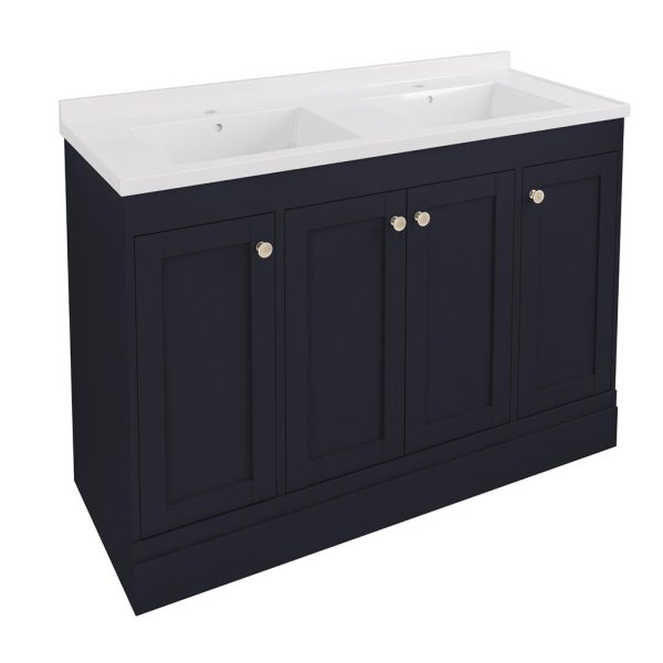 Hardwick 120 Square Double Matt Anthracite Floor Mounted Vanity Unit