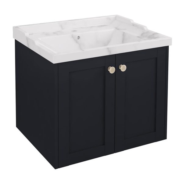 Hardwick 60 Square Quartz Matt Anthracite Wall Hung Vanity Unit