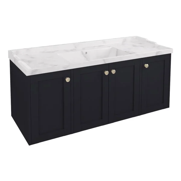 Hardwick 120 Square Quartz Matt Anthracite Wall Hung Vanity Unit