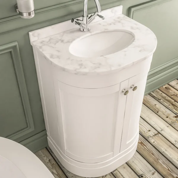 Hardwick 500 Matt White Quartz Traditional Vanity Unit