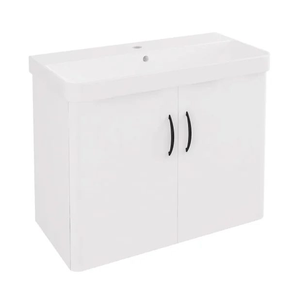 Cavone II 700 High Gloss White Double Door Wall Hung Vanity Unit