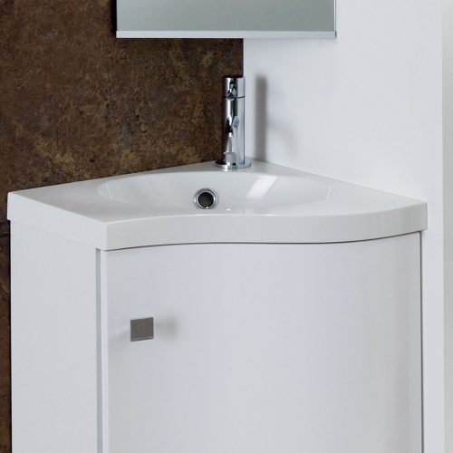 Oslo 378 Corner Base White Vanity Unit Cupboard