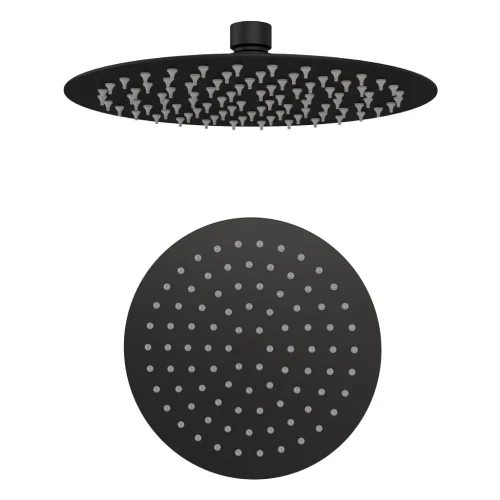 Matt Black Round Over Head Ceiling Shower Head