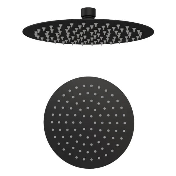 Matt Black Round Over Head Ceiling Shower Head