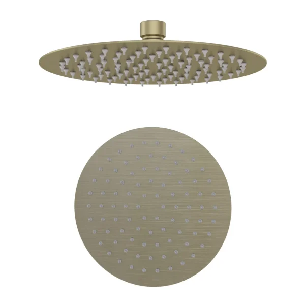 Brushed Brass Round Over Head Ceiling Shower Head