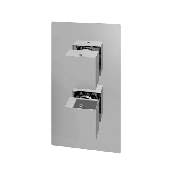 Chrome Square Thermostatic Two Way Concealed Shower Valve