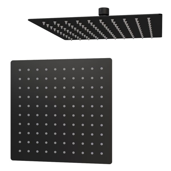 Matt Black Square Over Head Ceiling Shower Head