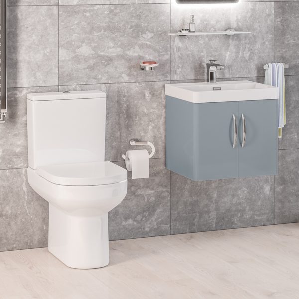 Andelle Cavone 500 Matt Grey Cloakroom Bathroom Furniture Vanity Suite