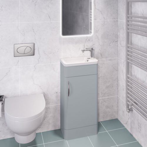 Cavone 400 Floor Standing Matt Grey Cloakroom Vanity Unit