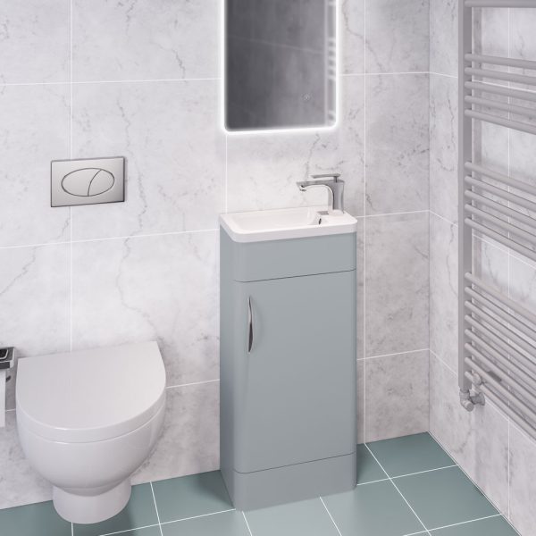 Cavone 400 Floor Standing Matt Grey Cloakroom Vanity Unit