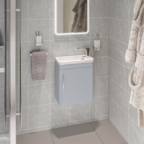 Cavone 400 Wall Hung Matt Grey Cloakroom Vanity Unit