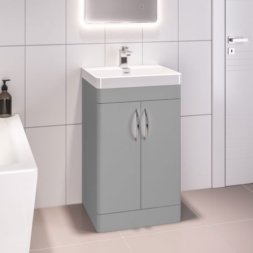Cavone 500 Double Door Matt Grey Floor Mounted Vanity Unit