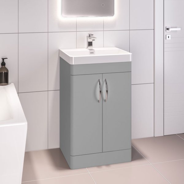 Cavone 600 Double Door Matt Grey Floor Mounted Vanity Unit