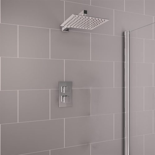 Chrome Square Shower Pack with Concealed Valve and Shower Head