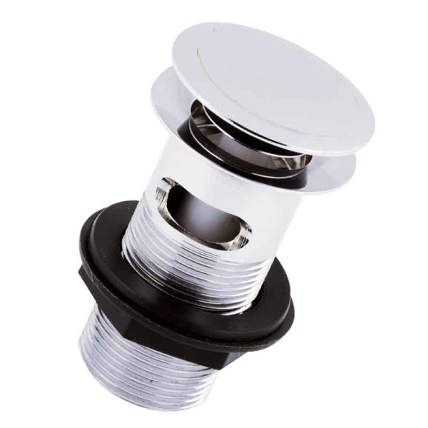 Push button basin waste