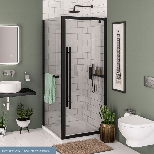 Vantage 2000 Matt Black 760 Shower Side Panel